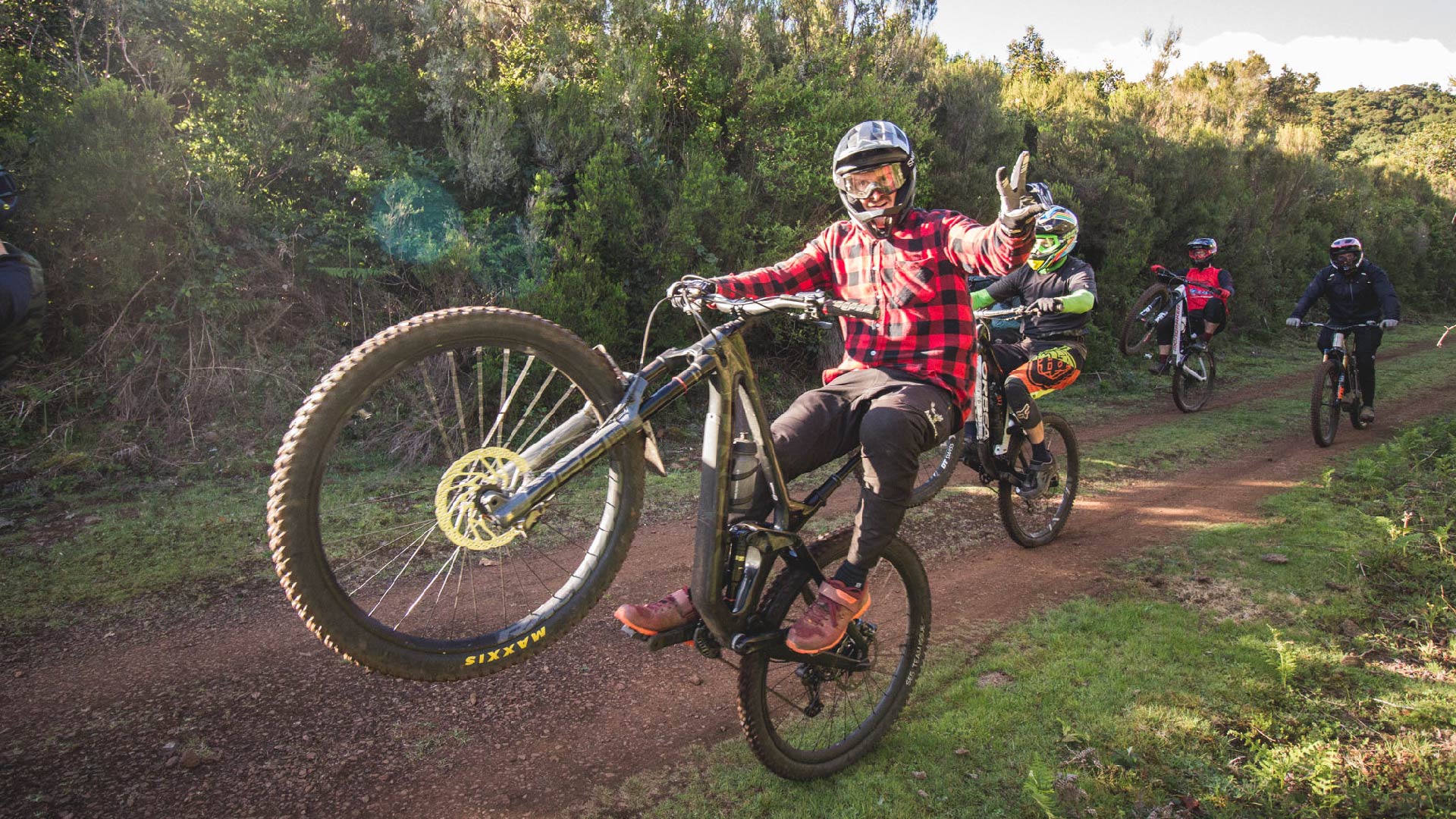 Embarking on an unforgettable journey through the enchanting landscapes of Madeira Island on a beginner's mountain biking tour.