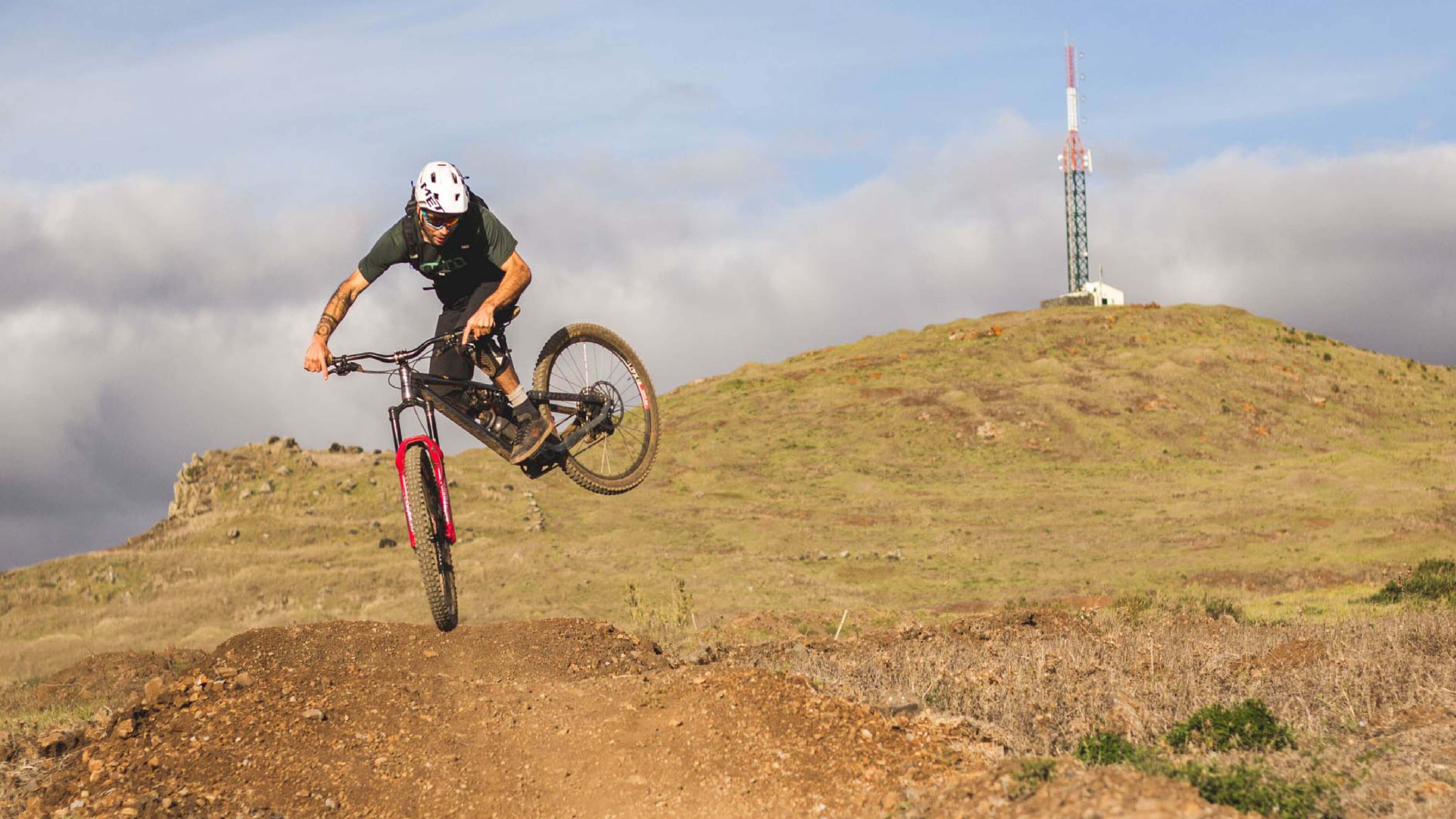Embarking on an unforgettable journey through the enchanting landscapes of Madeira Island on a beginner's mountain biking tour.